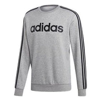 adidas Stripe Casual Sports Round Neck Pullover 'Grey Black' EI4902