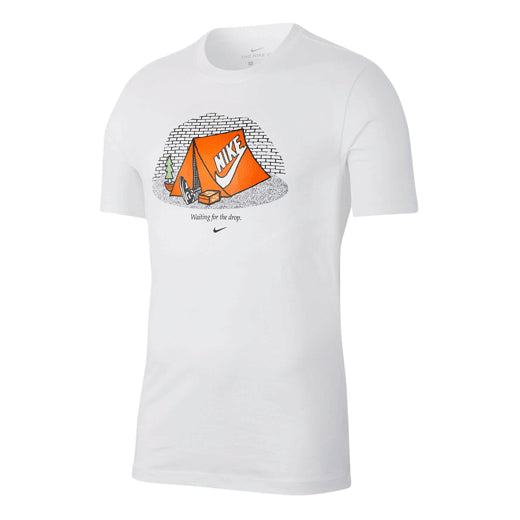 Men's Nike Printing Round Neck Pullover Short Sleeve White T-Shirt CI6266-100