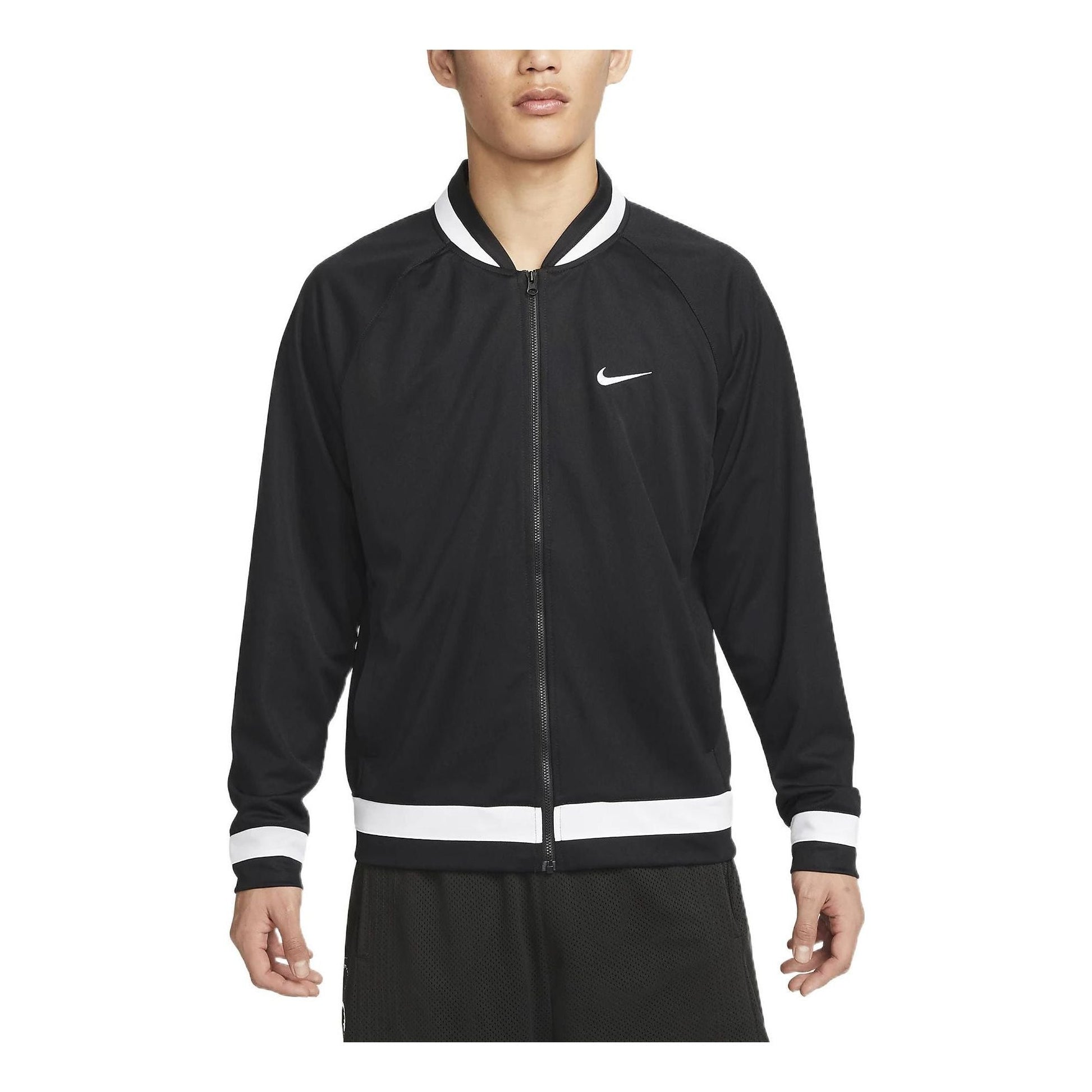 Nike Contrasting Colors Printing Baseball Jacket Black DH7126-011