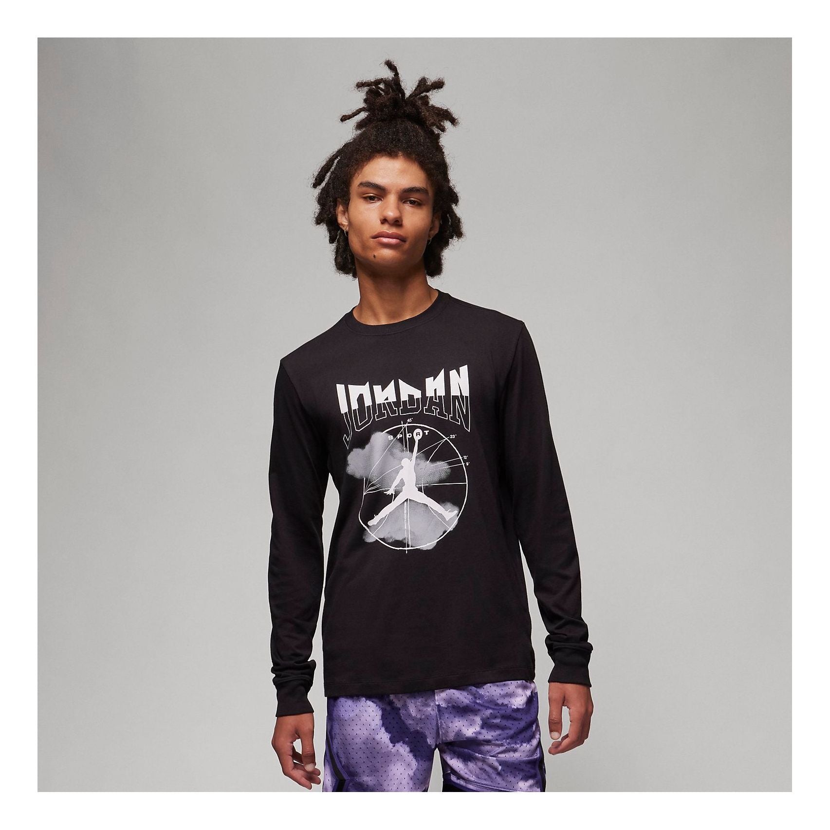 Air Jordan Sport Long-Sleeve T-Shirt 'Black Grey' FD7004-010