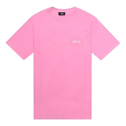 Men's Stussy Hell Shire Pig Dyed Tee Classic Photo Washed Short Sleeve Pink 1904199