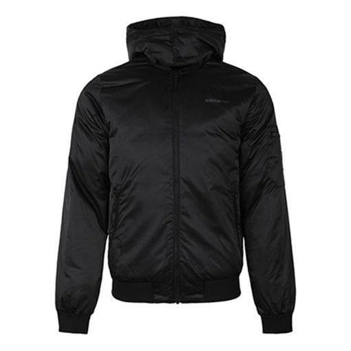 adidas neo protection against cold Stay Warm Sports hooded down Jacket Black EI4438