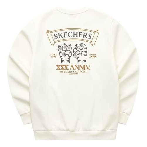 Skechers Graphic Crew Sweater 'White Black Grey' L122U270