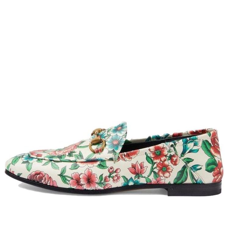 (WMNS) Gucci Horsebit Printed Leather Loafers 'White Pink' 746392-AAB0D-8464