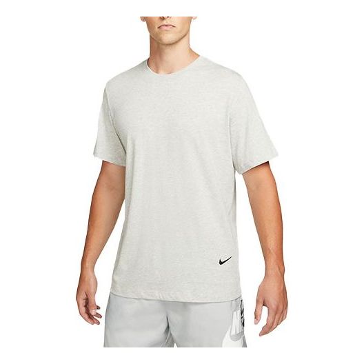 Men's Nike Solid Color Side Round Neck Short Sleeve Gray T-Shirt DM2387-050