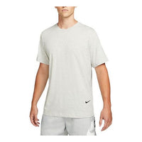 Men's Nike Solid Color Side Round Neck Short Sleeve Gray T-Shirt DM2387-050