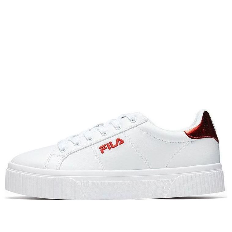 (WMNS) FILA Panache 19 Low-Top Skate Shoe White/Red F52W024310FWR