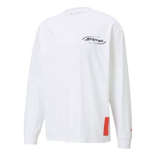 PUMA x ATTEMPT Crossover logo Printing Round Neck White 598274-02