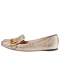(WMNS) Gucci Marmont Ballet Flat 'Platinum' 453373-DKT00-7100