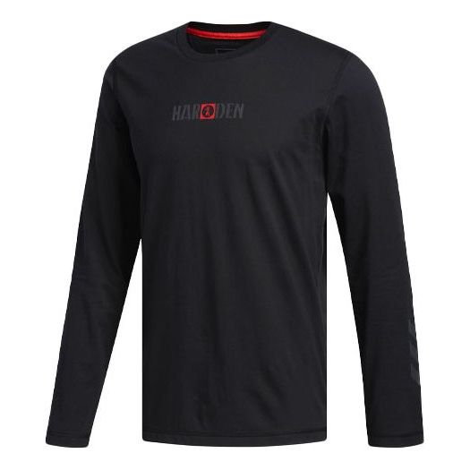 adidas Alphabet Basketball Sports Round Neck Long Sleeves Black CG0877