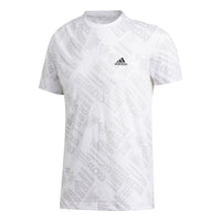 adidas Gfx Aop Tee Outdoor Sports Full Print Knit Short Sleeve White FT7987