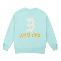 MLB LIKE Series Boston Red Sox Long Sleeves Thin Loose Graffiti Printing Unisex Mint Color 31MT08011-43T
