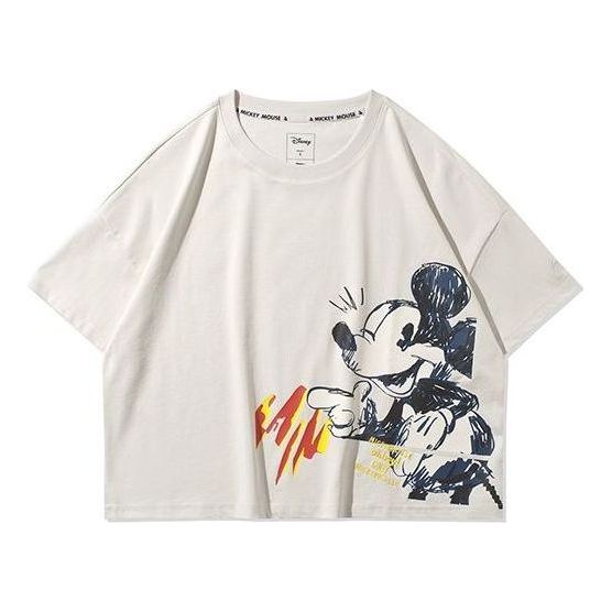 (WMNS) Li-Ning x Disney Mickey Mouse Crossover Tee 'White' AHSQ268-1