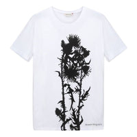 Men's Alexander McQueen Printing Logo Casual Short Sleeve White 631405-QPZ82-0900
