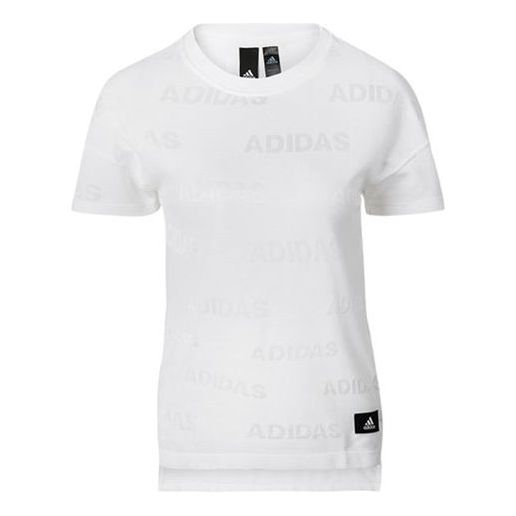 (WMNS) adidas Sports Stylish Round Neck Pullover Short Sleeve White FK3518