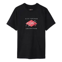 Men's Air Jordan Flight Essentials Printing Alphabet Round Neck Cotton Short Sleeve Black T-Shirt DH8970-011