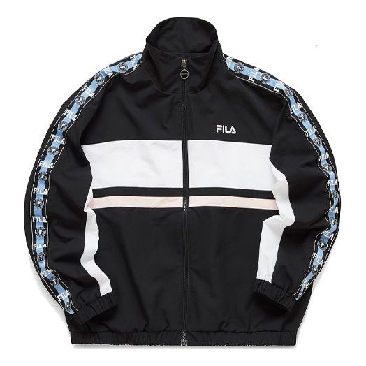 Fila FUSION Contrasting Colors Printing Woven Sports Jacket Black T11W115705F-BK