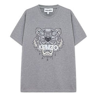 Men's KENZO Printing Round Neck Short Sleeve Gray FB65TS0204YA-95