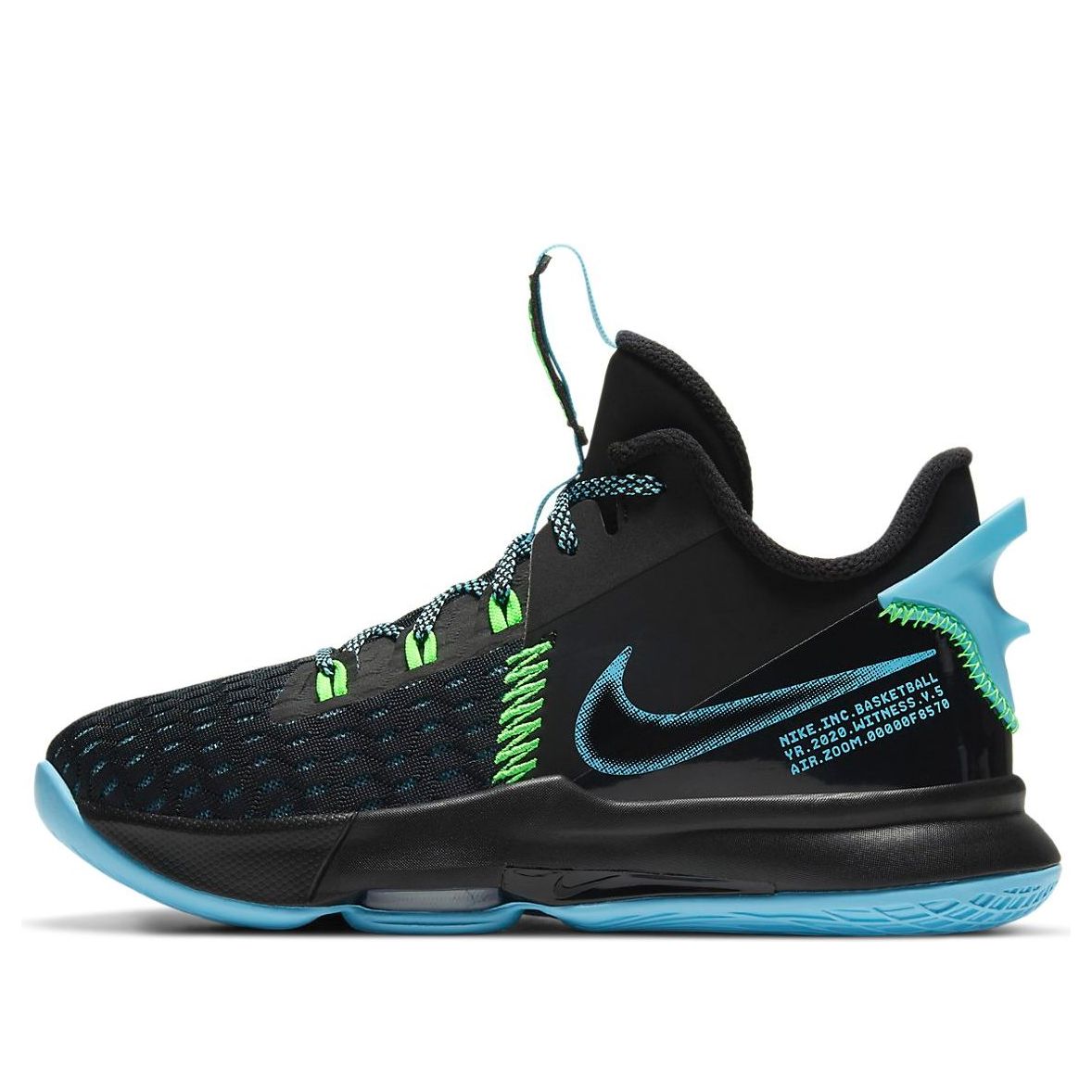(GS) Nike LeBron Witness 5 'Black Light Blue Fury' CT4629-004
