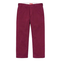 Supreme FW19 Week 7 Crown Chino Pant Pocket Logo Casual Long Pants/Trousers Purple Red SUP-FW19-687
