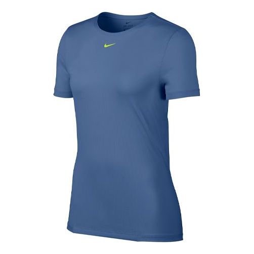 (WMNS) Nike Pro Mesh Training Short Sleeve Cyan AO9952-458