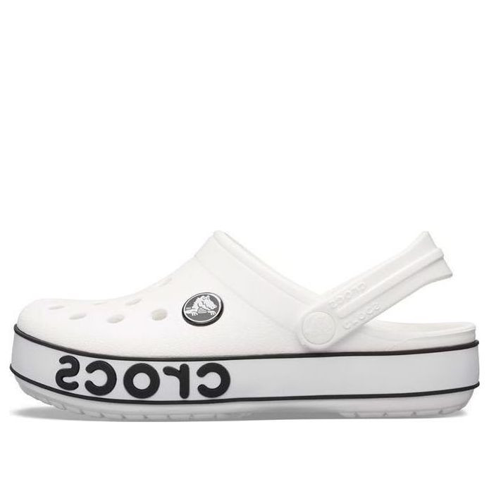 (GS) Crocs Crocband Logo Clogs 'White Black' 206022-103