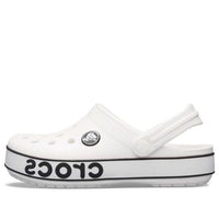 (GS) Crocs Crocband Logo Clogs 'White Black' 206022-103