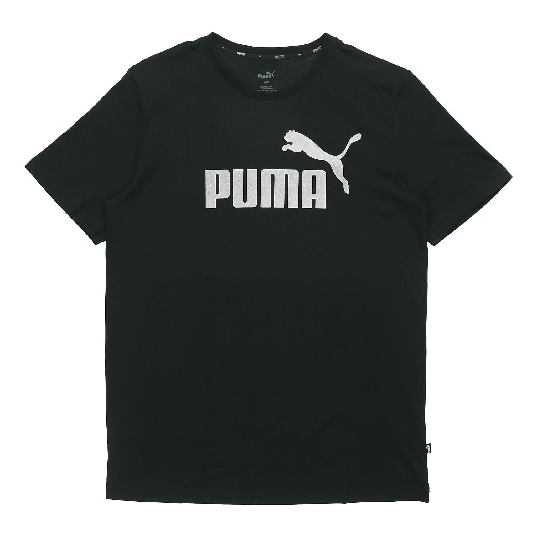 PUMA Logo Printed Short Sleeve TEE Black 583843-01