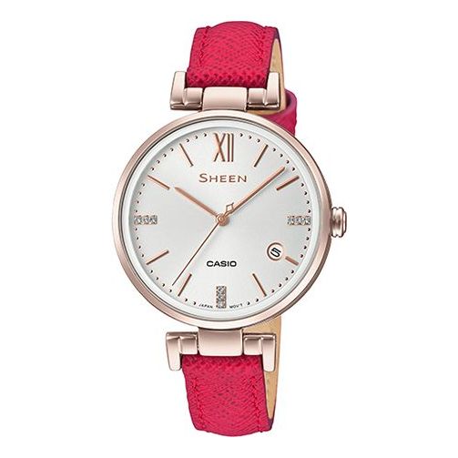 CASIO Waterproof SHEEN Quartz Sapphire Crystal Red Analog SHE-4053CGL-7AUPR