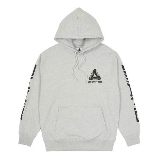 PALACE SS21 x AMG Crossover Hood Grey Marl Triangle Logo Printing Gray P20AMGHD003