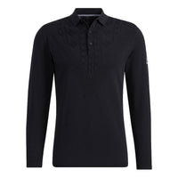adidas Golf Solid Color Breathable Sports Long Sleeves Polo Shirt Black GT3656