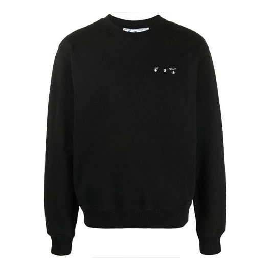 Off-White SS21 Logo Printing Round Neck Long Sleeves Version Black OMBA025S21FLE0031001