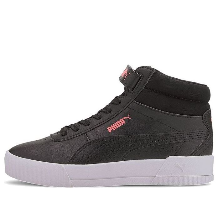 (GS) PUMA Carina Mid Mid-high Board Shoes Black/White 374440-02