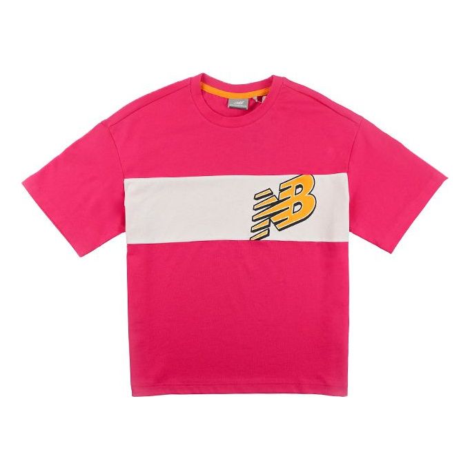 (WMNS) New Balance Retro Colorblock Casual Short Sleeve Pink NEA23042-MAG
