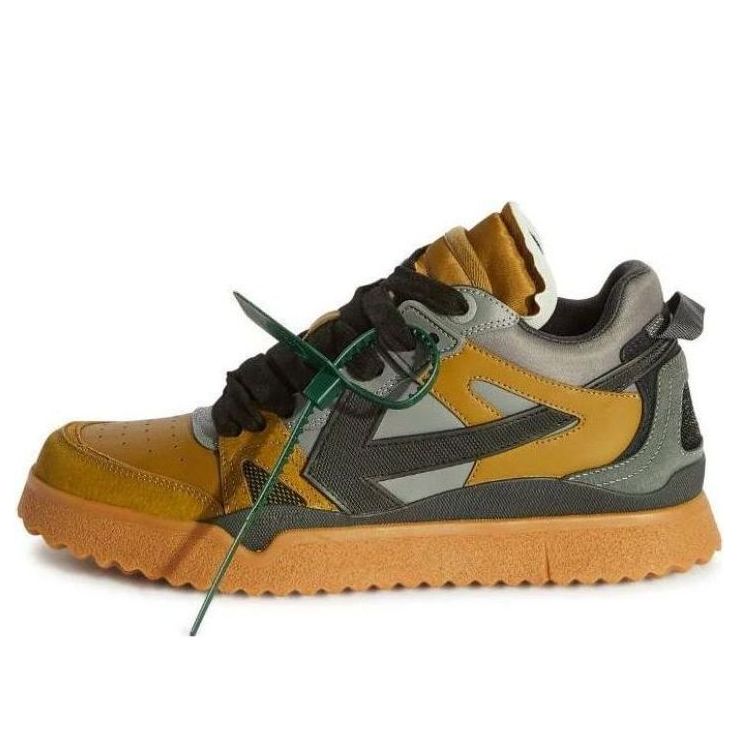 Off-White Sponge Mid-Top Sneakers 'Yellow Grey' OMIA234F23LEA0025610