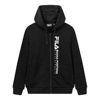 Men's FILA Sports Knit Hooded Black Jacket F11M018520F-BK