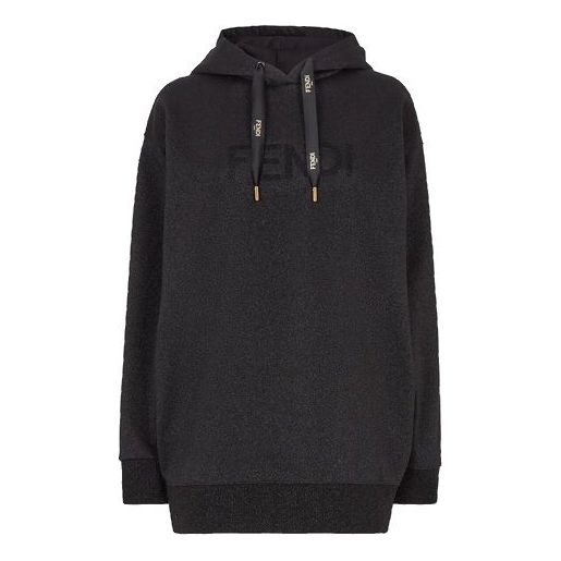 (WMNS) FENDI Lurex Casual Sports Hoodie Black FS7263AC43F0GME