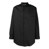 Men's Y-3 SS21 Solid Color Casual Long Sleeves Shirt Black GV4221
