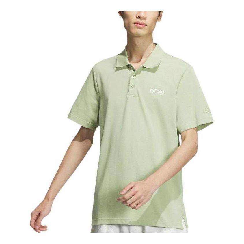adidas Piqu Solid Polo Shirt Asia Sizing 'Green' JI9054