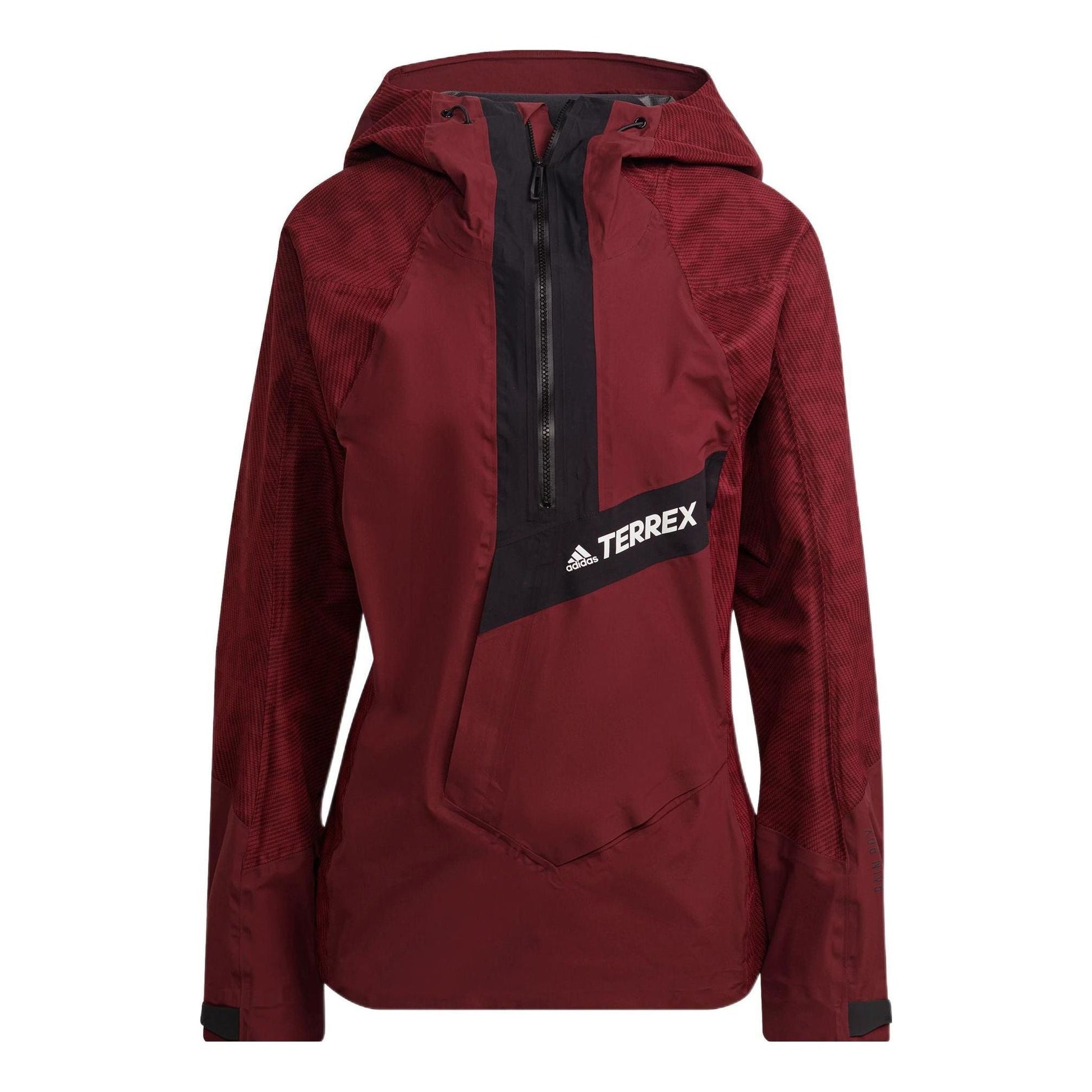 (WMNS) adidas Terrex Techrock RAIN.RDY Waterproof Jacket Asia Sizing 'Burgundy Black' HE2295