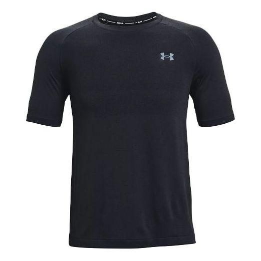 Men's Under Armour Vanish Seamless Logo Pattern Loose Round Neck Short Sleeve Gray 1361356-016