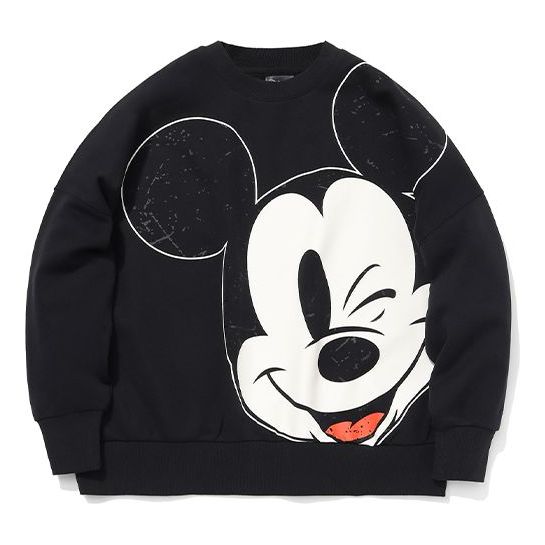 (WMNS) Li-Ning x Disney Crossover Loose Pullover 'Black White' AWDQC28-2