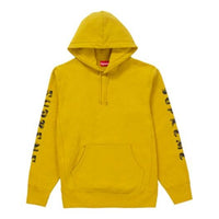 Supreme FW18 Gradient Sleeve Hooded Sweatshirt Mustard Logo SUP-FW18-855