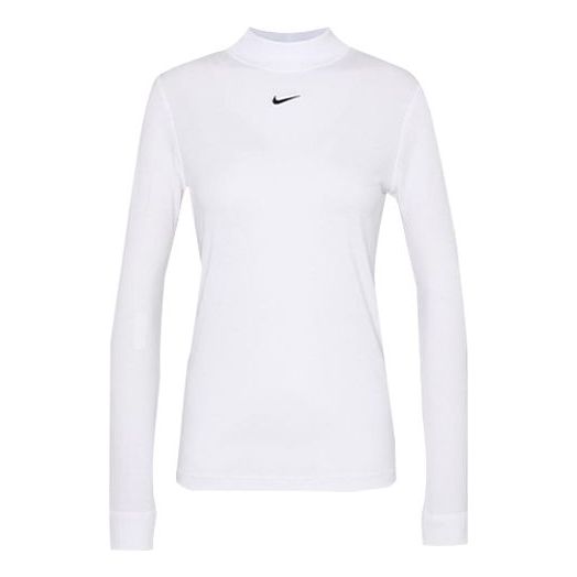 (WMNS) Nike Sportswear Logo Print Long Sleeve White CZ4985-100