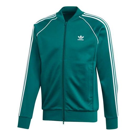 adidas originals Sst Track Top Zipper Sports Jacket Green EJ9683