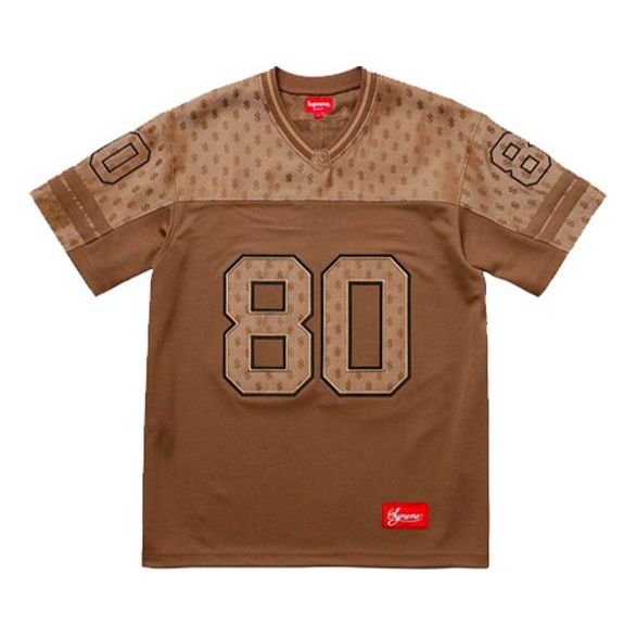 Supreme SS18 Monogram Football Jersey Brown Tee SUP-SS18-339