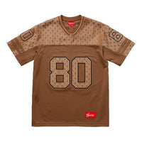Supreme SS18 Monogram Football Jersey Brown Tee SUP-SS18-339