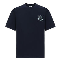 Men's KENZO Logo Cotton Round Neck Short Sleeve Blue FA5-5TS043-4SD-77