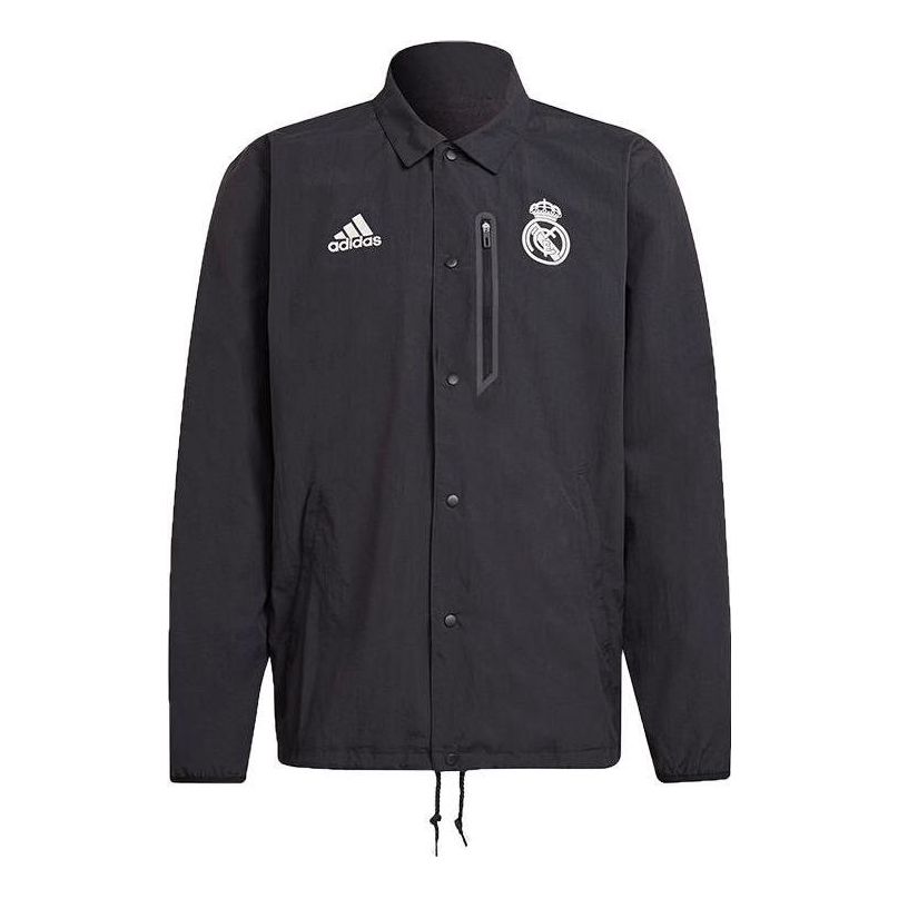 adidas Real Madrid Travel Coach Jacket 'Black' GR4273