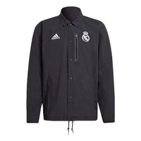 adidas Real Madrid Travel Coach Jacket 'Black' GR4273